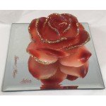 Bougie Rose sur miroir personnalisé