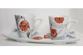 Café en duo, decor coquelicot