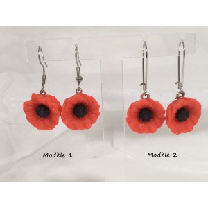 Boucles d'oreilles coquelicots
