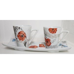 Café en duo, decor coquelicot