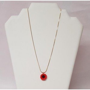 Collier coquelicot