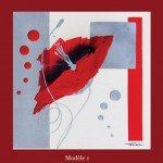 Tableau coquelicot stylisé rouge (4 décors)