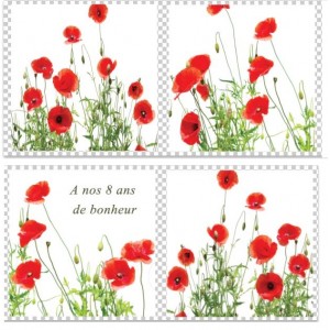 Sous-verres - coquelicot