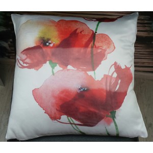 Coussin coquelicots