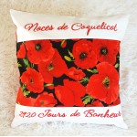 Coussin Noces de coquelicot à personnaliser