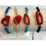 Bracelet mixte corail avec perles argent