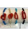 Bracelet mixte corail avec perles argent