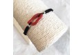 Bracelet mixte corail avec perles argent