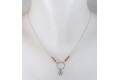 Pendentif en argent, perles de corail et charm trèfle