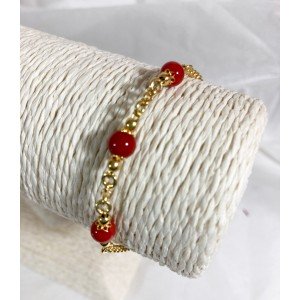 Bracelet 3 perles de corail 