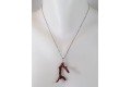 Pendentif branche de corail sur chaîne argent 