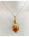 Fiole corail et or en pendentif