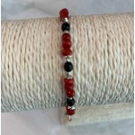 Bracelet perles corail et onyx 