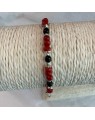 Bracelet perles corail et onyx 