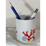 Pot à crayon - décor corail