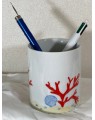 Pot à crayon - décor corail