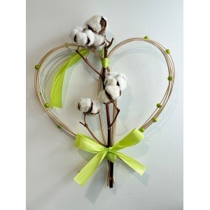 Fleur de coton en coeur