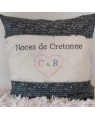 Coussin Noces de cretonne à personnaliser 