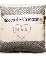 Coussin Noces de cretonne à personnaliser 