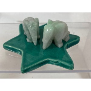 Couple d'éléphants en jade