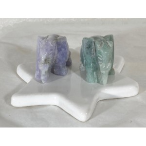 Couple d'éléphants en jade