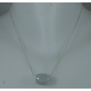 Pendentif perle tonnelet 1.7 cm et chaîne argent