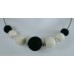 Collier Laine Noir Blanc