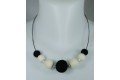 Collier Laine Noir Blanc