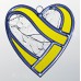 Coeur enlacé en  vitrail (rouge, bleu, jaune)