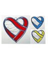 Coeur enlacé en  vitrail (rouge, bleu, jaune)