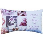 Coussin Jours d'amour Décor Rose personnalisable